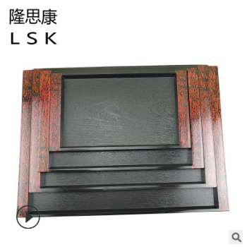 长方形托盘日式创意木纹防滑托盘宾馆酒店商用茶水盘家用塑料托盘图2