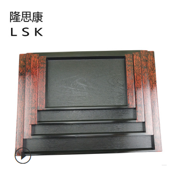 日式仿木纹长方形防滑加厚塑料托盘酒店用品端菜盘茶杯盘家用商用图2