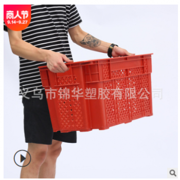 可叠加塑胶筐 物流运输周转框 蔬菜水果框子 透气PE筐 塑料周转箱图2