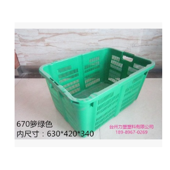 武汉襄阳荆州株洲咸阳绿色670箩筐赣州橙子塑料箩筐 大型塑料箩筐图2