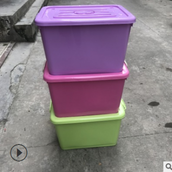 家居收纳箱塑料带提手儿童衣服整理箱8002玩具储物箱有盖收纳箱图2