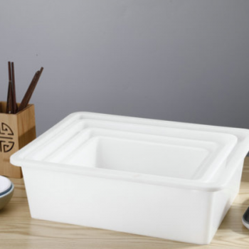 加厚塑料冰盘长方形方盆麻辣烫盒子白色食品菜盘烧烤盘料理盆