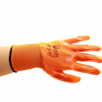 厂家供应 帮手特PVC浸胶手套 耐磨耐油劳保工业手套质优价廉