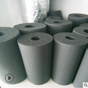 绿米橡塑保温套管 b1级阻燃橡塑管壳 铝箔贴面黑色橡塑海绵管