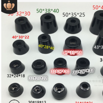 环保橡胶脚垫 带垫片桌椅家具仪器 黑色锥形增高防滑减震机箱脚垫图2
