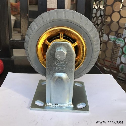 5寸工业万向轮 定向金灰胶弹力橡胶静音脚轮  加工弹力橡胶轮图4