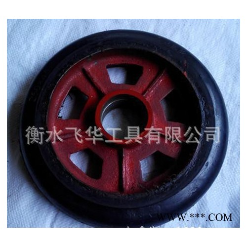 加工生产销售**胶轮 平顶工业脚轮 铁芯橡胶脚轮图2