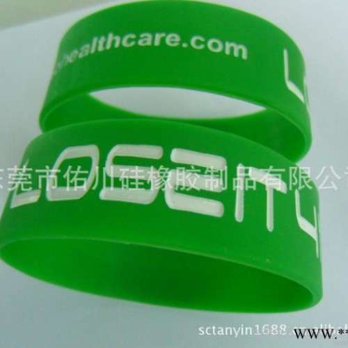 绿色硅橡胶手环  带字母 可定做 加工定制图2