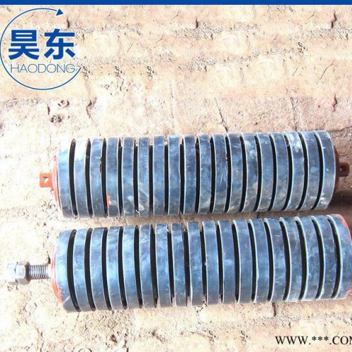 专业加工 缓冲橡胶耐磨托辊 槽形橡胶耐磨托辊组图1