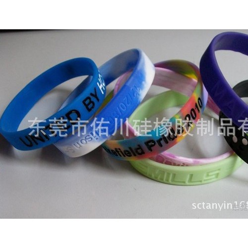 彩色硅橡胶手环，凹刻，定制，来图加工图2