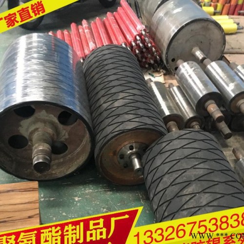 聚氨酯胶辊大型机械橡胶滚筒包胶 黑色橡胶胶轮 滚筒包胶加工定做图1