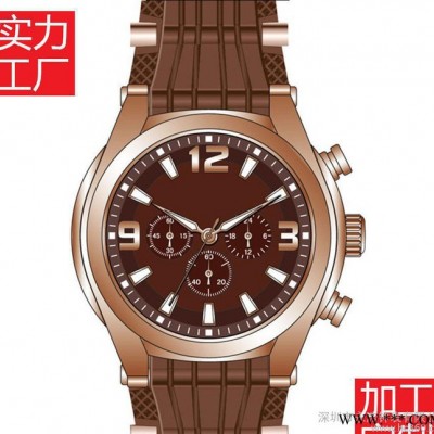 工厂加工设计品牌运动便宜手表 橡胶带手表开模定做 运动款手表