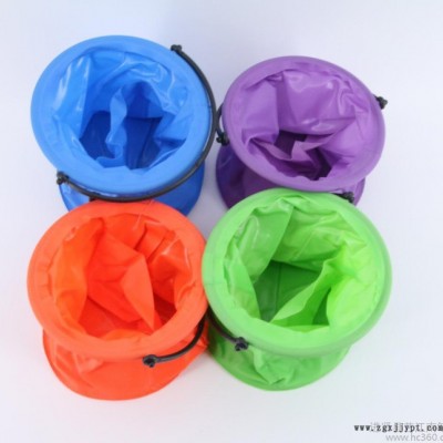 小号带隔层颜料洗笔桶 橡胶水桶 折叠伸缩水桶 美术用品硬底水桶