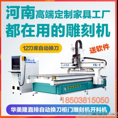 河南华美隆数控吸塑门自动换刀加工中心木工开料机雕刻机图5