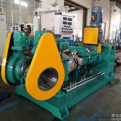 厂家供应 青岛东诺 橡胶机械 XJ-150 200 250 双螺杆喂料 橡胶挤出机 滤胶机 过滤机图1