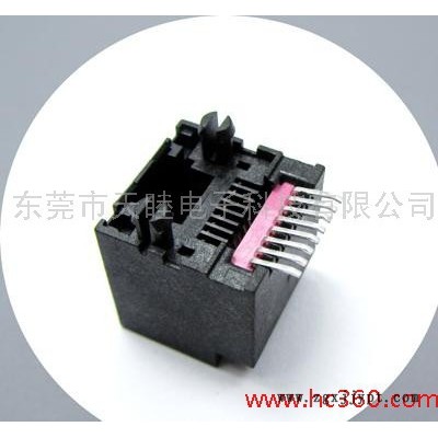 **批发RJ45 SMT贴片式网络插座 全塑耐高温LCP料图2