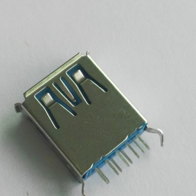 大量USB AF-3.0母座 180度DIP 铁壳蓝胶LCP