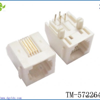 定制批发RJ11电话插座 扁针镀金全塑PBT 网络插座RJ11图3