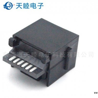 供应天睦4P4C 单口 镀金3U  PBT料 RJ11通讯电话插座图2