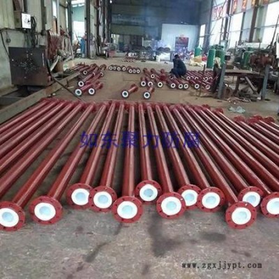 聚力 钢衬四氟直管 衬塑管件 耐高温钢衬四氟管道 衬塑直管 304钢衬四氟管道 工业化工管道PTFE直管 内衬氟弯头图2