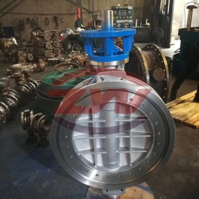 PN25-DN250德标法兰式三偏心软密封PTFE密封蝶阀手动蜗轮操作图7