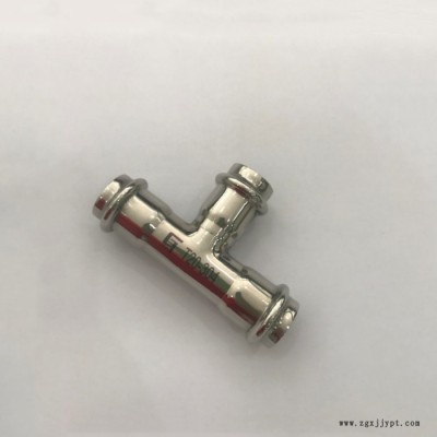 双卡压薄壁不锈钢三通 沟槽hdpe顺水三通图2