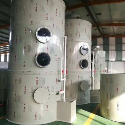 pp废气喷淋塔生产安装，酸碱废气处理设备生产厂家图2