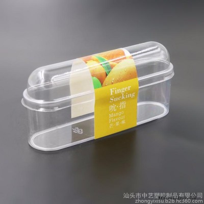中艺 甜品慕斯蛋糕乳酪杯长椭圆形PET盒吮指杯含盖带扣 700套图3