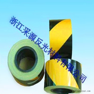 工厂现货PET反光胶带 仓库地标线反光警示胶带 黑黄斜纹反光膜图3