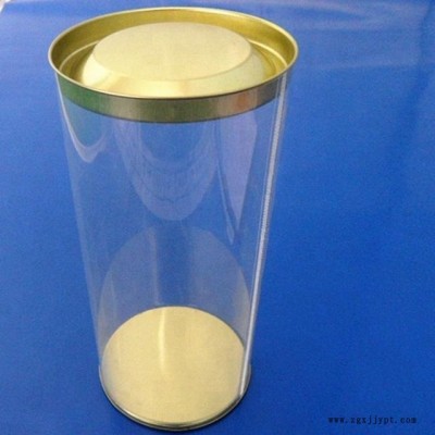 马口铁盖pvc圆筒透明圆盒塑料包装筒圆形盒塑料圆筒pet筒供应山东