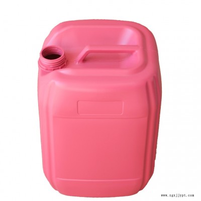 厂家直销全新HDPE20升化工桶 加厚20L粉色方扁塑料桶加强筋堆码桶图2