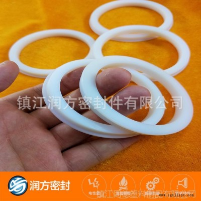 羊脂玉色半透明质感的料聚四氟乙烯球阀阀座密封圈制品图3