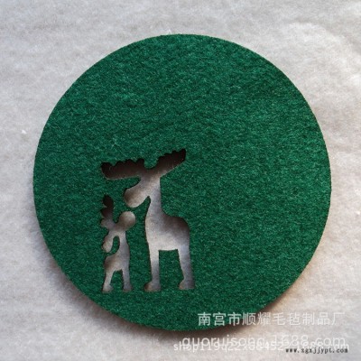 创意 彩色 隔热 吸水 毛毡杯垫时尚创意镂空餐垫 礼品促销赠送图2