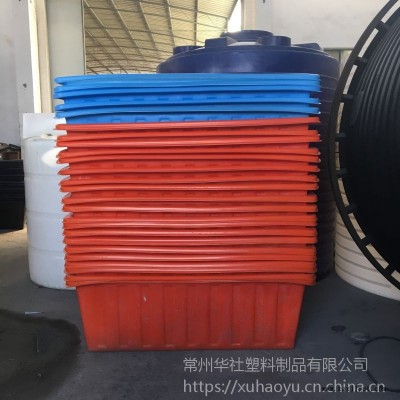 华社厂家直销食品级PE方箱塑料方水箱带轮子推布车图3
