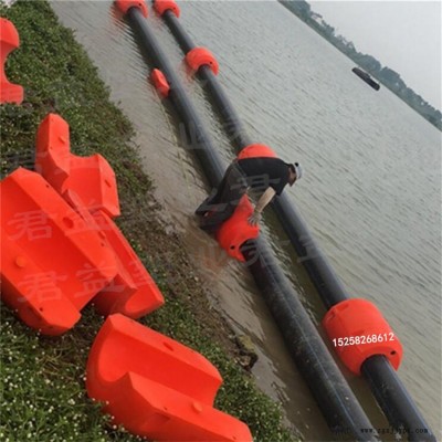 天津加工定做君益拦污管道浮体 河道两半式浮筒 吸沙管道浮筒