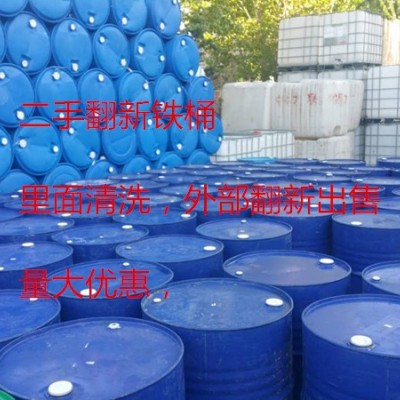 200L黑色开口铁桶，二手一次性开口铁桶容量200L，泓泰化工专用200L开口二手铁桶图2