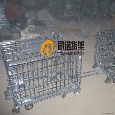 储物笼  同诺货架供应  可折叠式储物箱  镀锌储料笼车图6