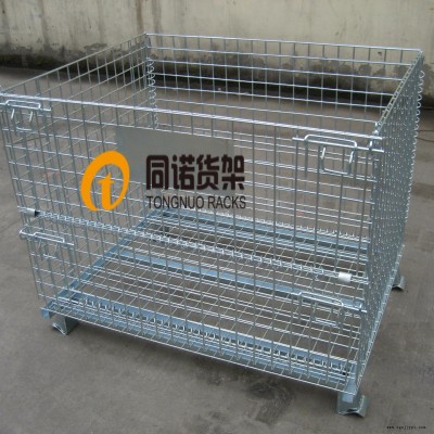 储物笼  同诺货架供应  可折叠式储物箱  镀锌储料笼车图2