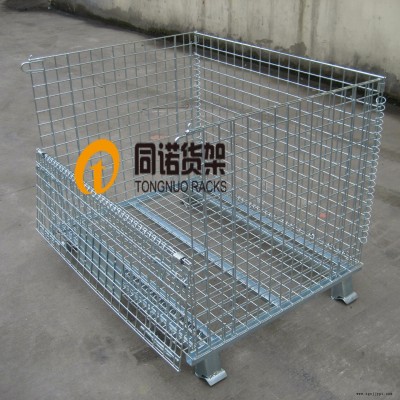 储物笼  同诺货架供应  可折叠式储物箱  镀锌储料笼车图3