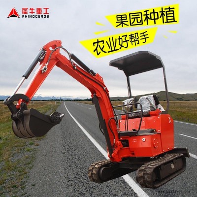 犀牛橡胶履带式20农用挖掘机厂家 大棚立柱深翻微型挖土机