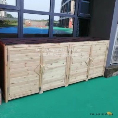 幼儿园  户外储物箱  济南防腐木户外储物柜图1