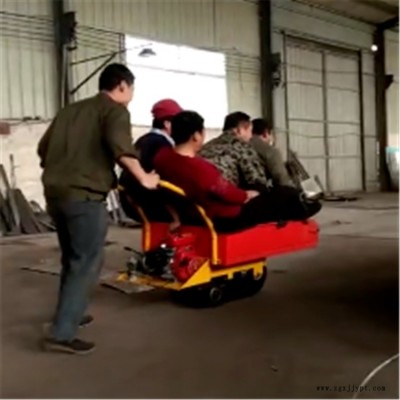 履带车 手推车 汽油动力单履带运输车 防滑橡胶履带山地农作物搬运车图1