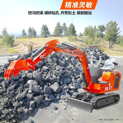 犀牛农用挖掘机 先导操作橡胶履带小钩机 农村改造风暴1号小挖机配置
