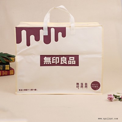 加厚拉链手提无纺布棉被收纳袋横款竖款衣物防尘整理袋家居被子储物箱图2