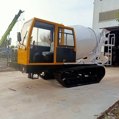 鸿信HX-55橡胶履带水泥罐车 多功能履带搅拌罐车 市政工程履带搅拌车图2
