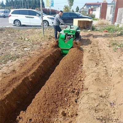 宏泰新款遥控式履带开沟机橡胶履带 旋耕机原地360度转向开沟机视频图3