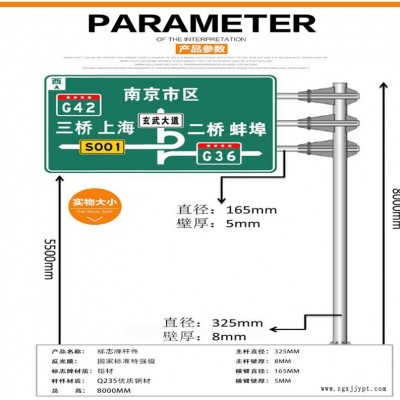 道路F型标志杆 高速公路标志杆 安全标志牌 祥路长期供应图1