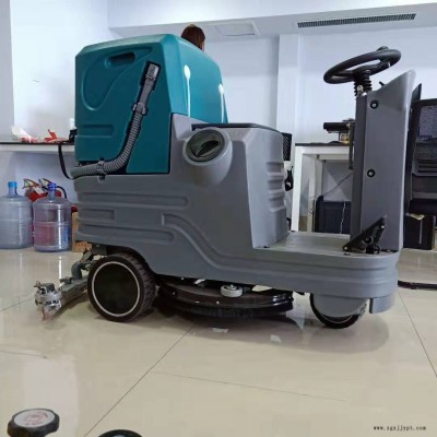 2020杉东手推式电瓶节能环保电动洗地车 微型大面积洗地机 青岛车间物业铁壳站用电动清洗机图2