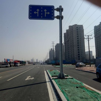 马路指示牌立杆 治安监控杆 交通标志牌 单双立柱标志杆 祥路供应销售图5