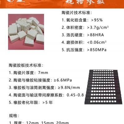 煤矿陶瓷滚筒包胶用ZJ-RCK陶瓷橡胶板图2
